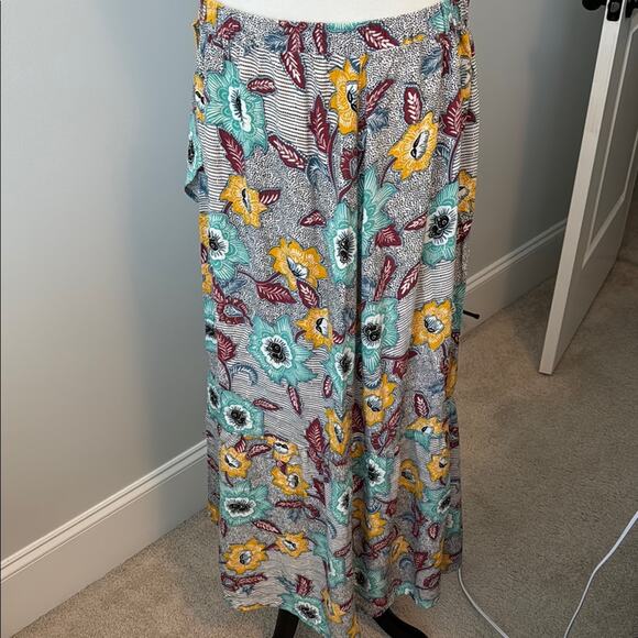 BCBGeneration Multicolored Faux Wrap Pull On  A-line Maxi Skirt Women's Large - Picture 5 of 8